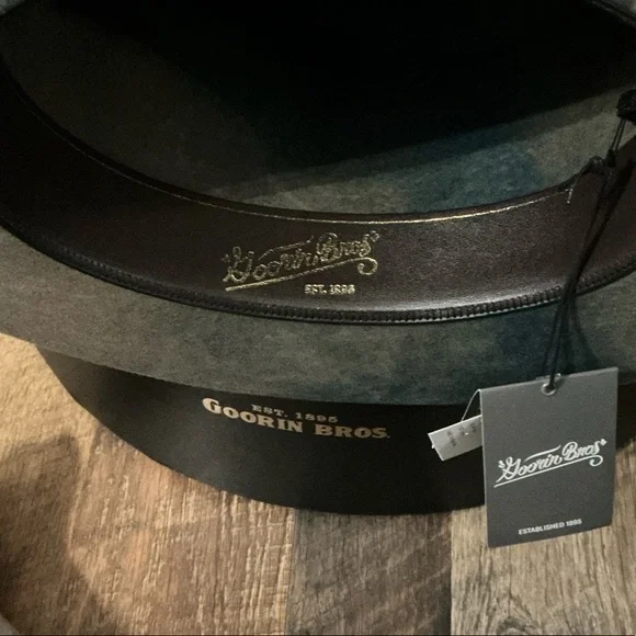 Goorin Bros The Dead Sea Fedora Hat Blue Tan NWT Size Large USA Made
